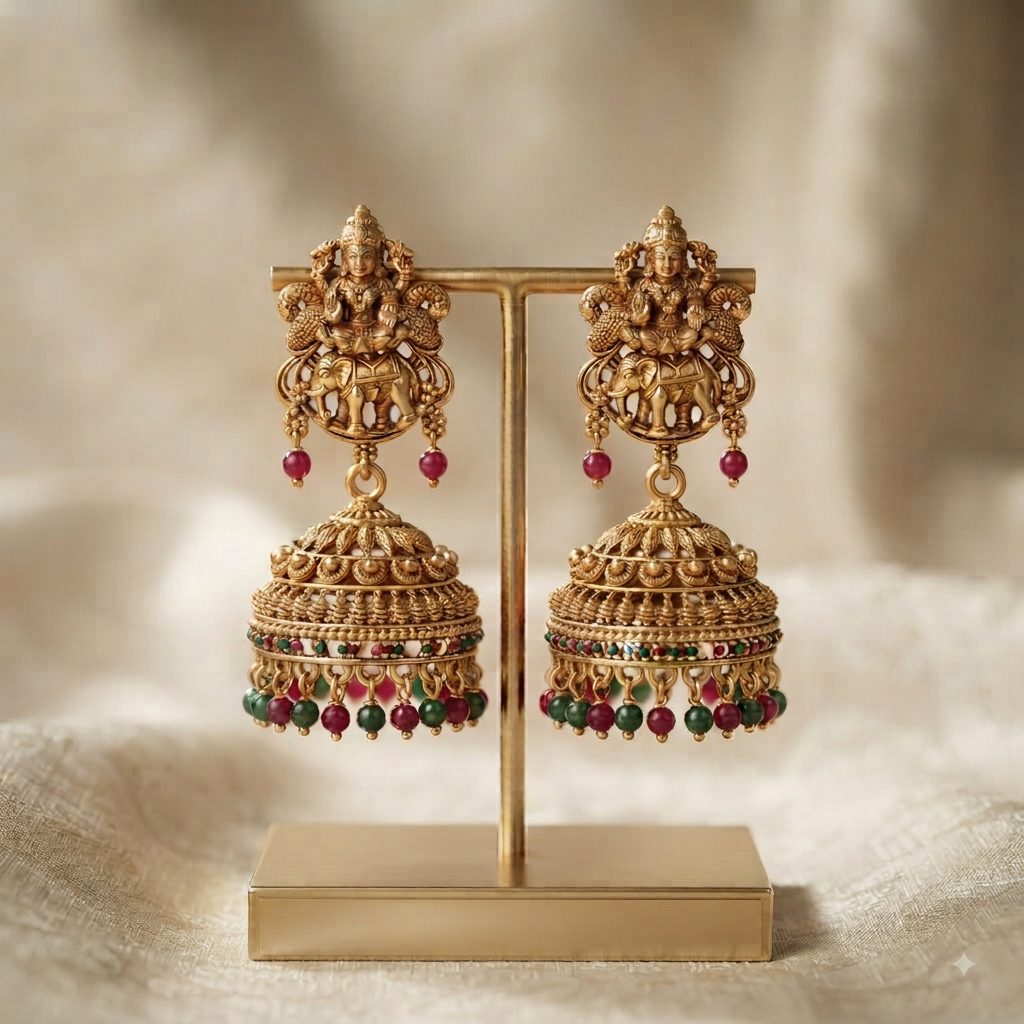 Lakshmi Elephant Jhumka Earrings — photo 2